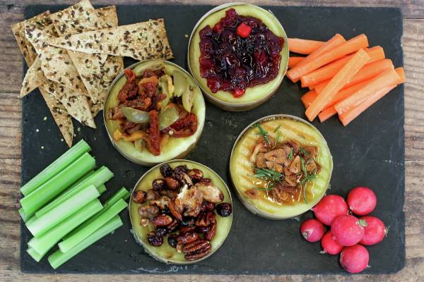 Christmas Baked Camembert flatlay landscape